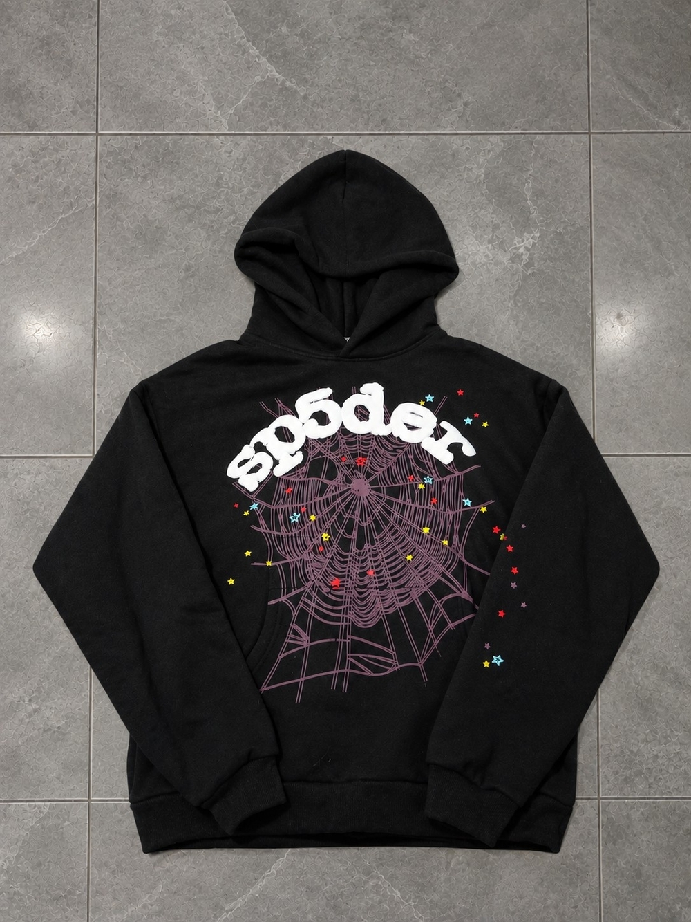 Black Sp5der Hoodie with White Logo